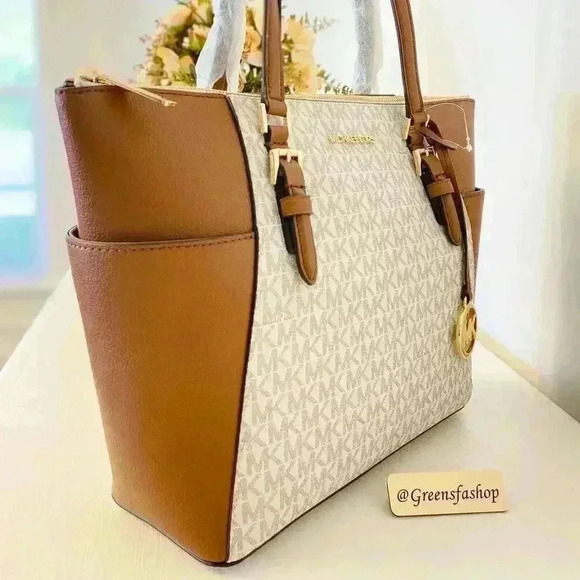 Michael Kors Charlotte Top Zip Tote shoulder bag Vanilla - Picture 5 of 11